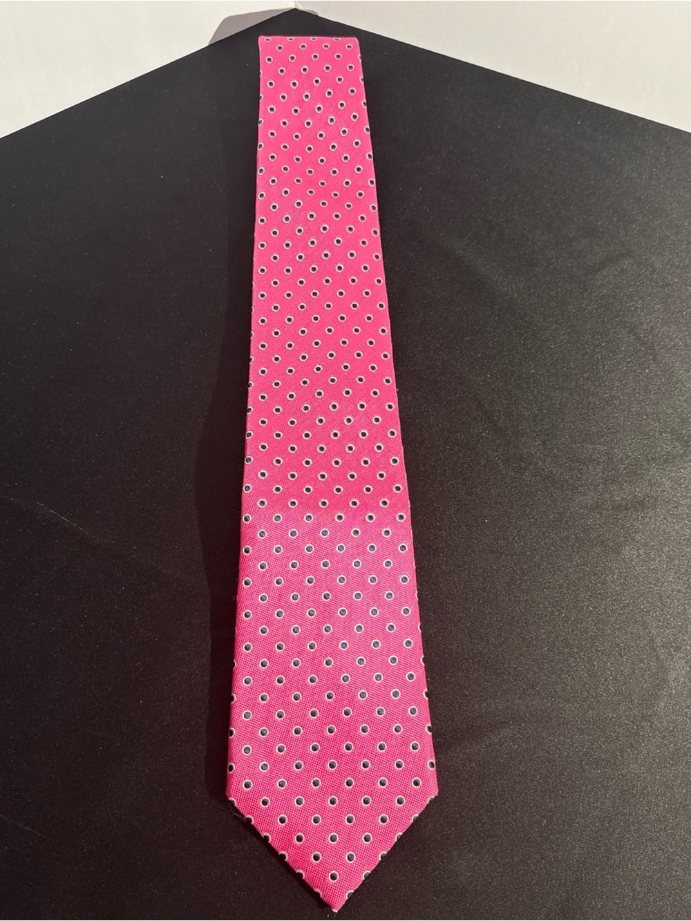 Chaps Hot Pink Tie with White and Black Micro Dots